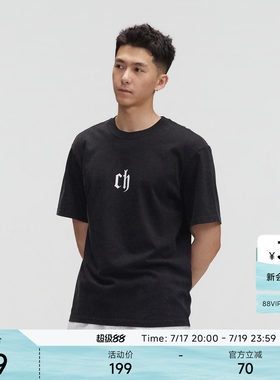 ChinismCAS黑色纯棉短袖T恤男