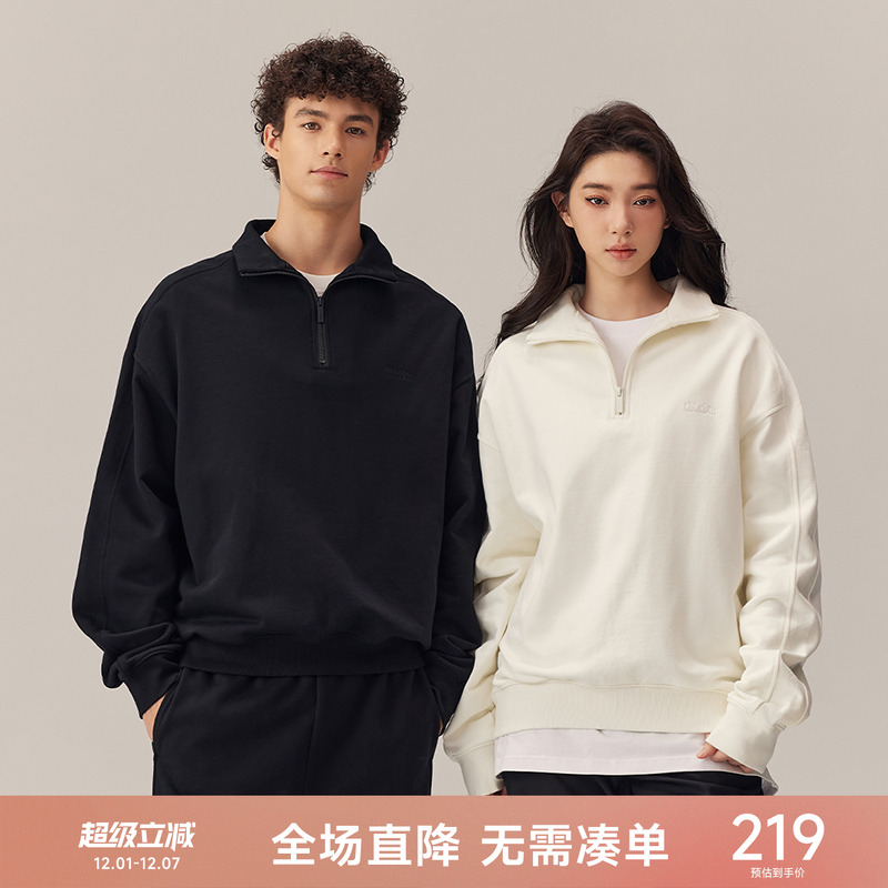 CH翻领半拉链美式卫衣