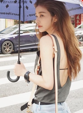 许路儿LUREHSU正品代购一字带内搭内衣背心大露背百搭款吊带打底