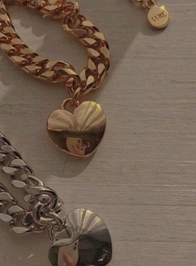 许路儿LUREHSU R211398  NO.1加粗街头风帅气爱心项链 2色入