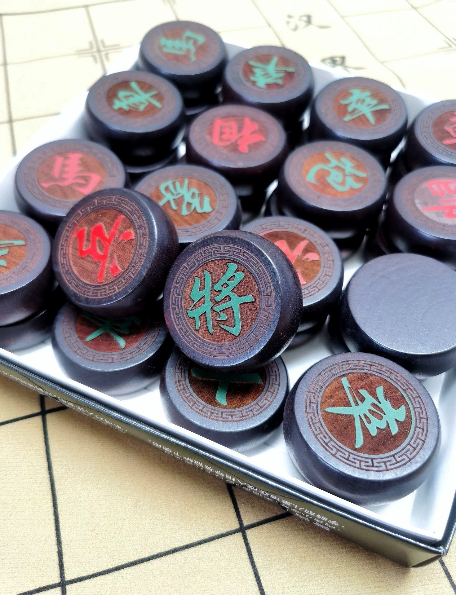 50号中国实木象棋荷木结实耐摔不易开裂儿童学生成人老人象棋套装