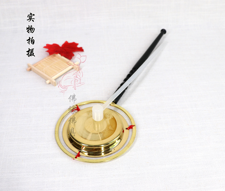 寺庙佛堂 法器 剪锣 台湾原产纯铜长柄 铛子  道士法会佛事 焰口