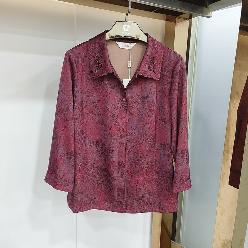 正品中老年女妈妈春夏香云纱上衣福太太丝缎衬衫绸缎小衫Q26004