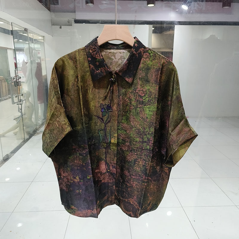 真丝缎绮绣缘小衫女上衣