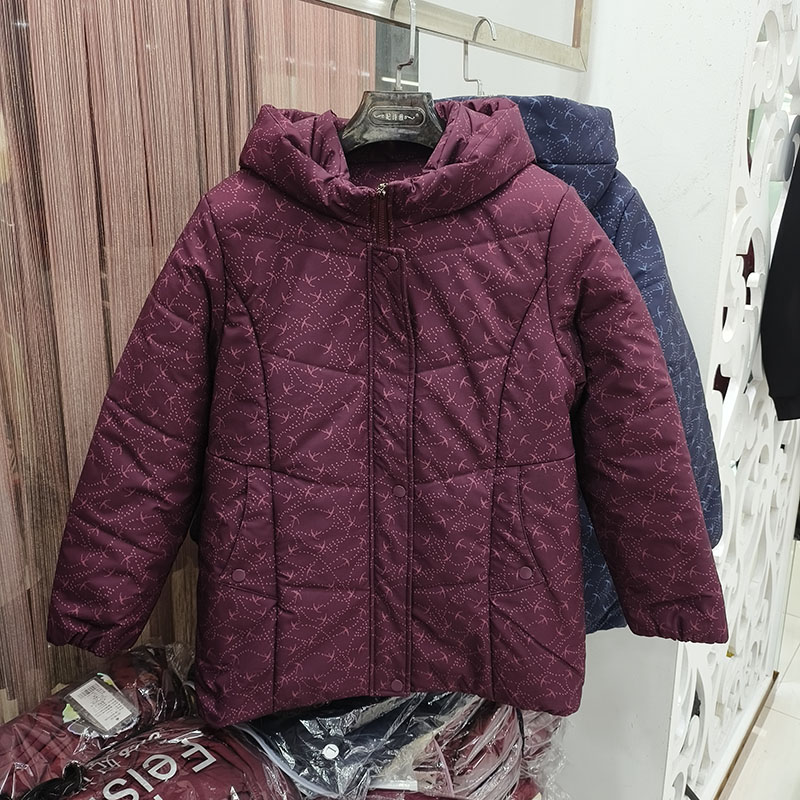 妃诗雅奶奶冬装棉服中老年人外套女妈妈连帽棉袄加厚福太太棉衣服