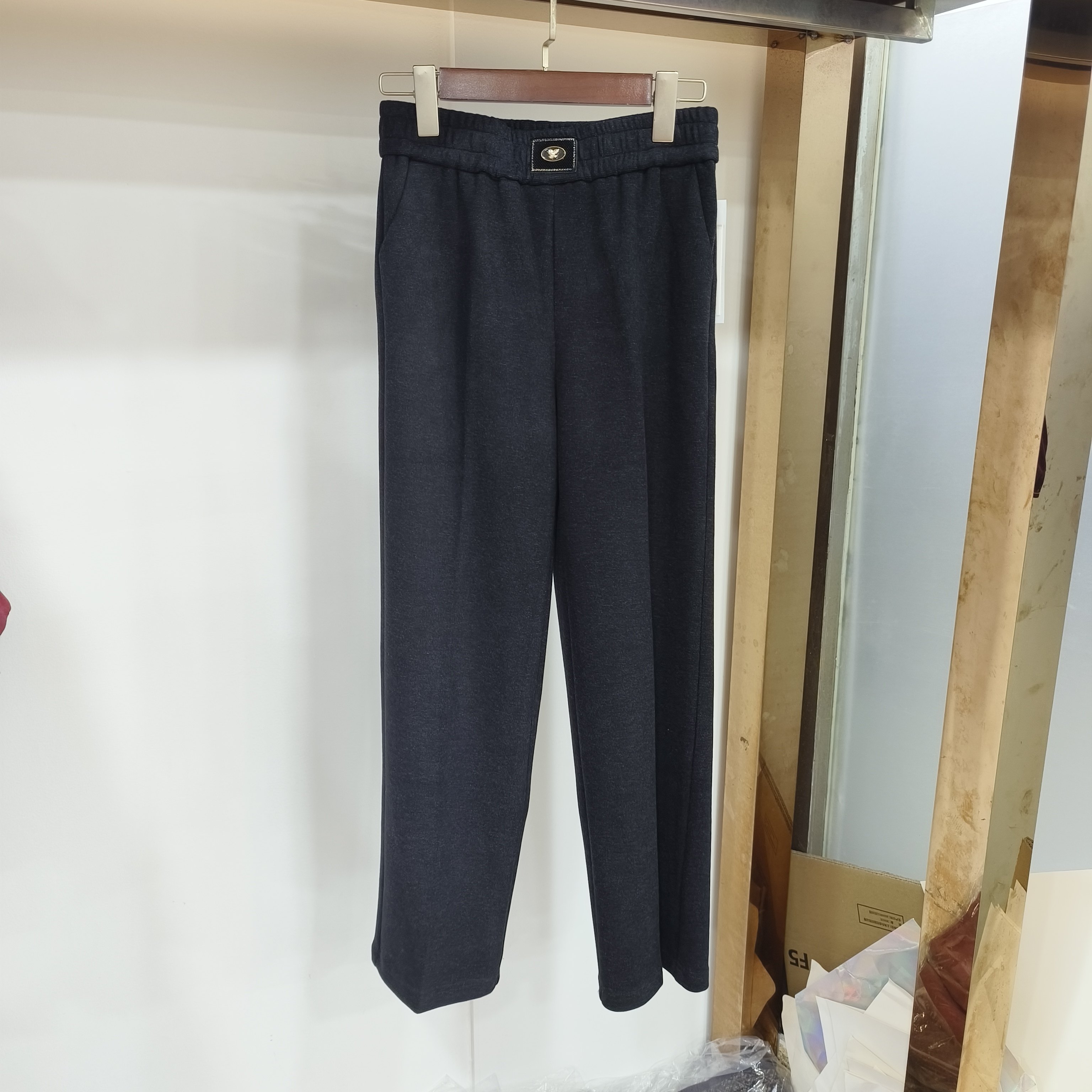 9803中年妈妈秋冬高腰半松紧直筒