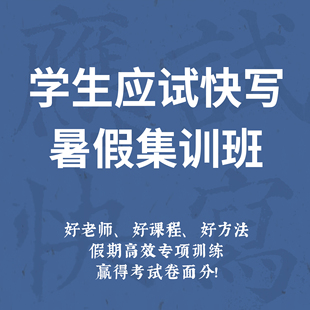 一起练字学生应试快写暑假集训班指导练字课程线上零基础