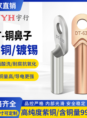 DT10/16/25/35/50/70/95铜鼻子接线端子铜线耳接线鼻铜接头铜线鼻