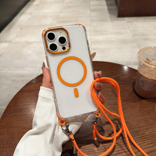 百变防摔磁吸壳型适用苹果16手机壳透明iphone15promax个防摔角【挂绳】 14pro防摔硅胶摄像头金属框件