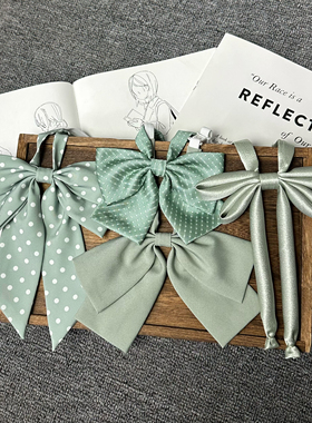 shindek 绿色系领结波点纯色蝴蝶结日系Jk制服衬衫水手服女生领花