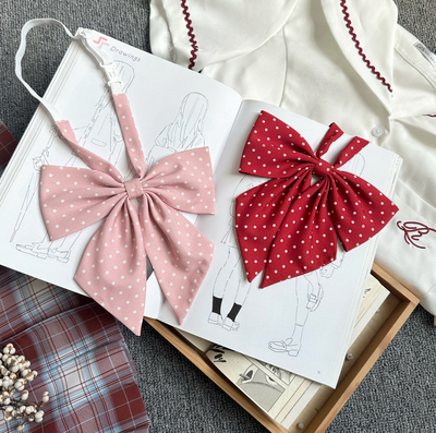 shindektie可爱JK波点免打领结少女软妹jk制服水手服羽根衬衫搭配