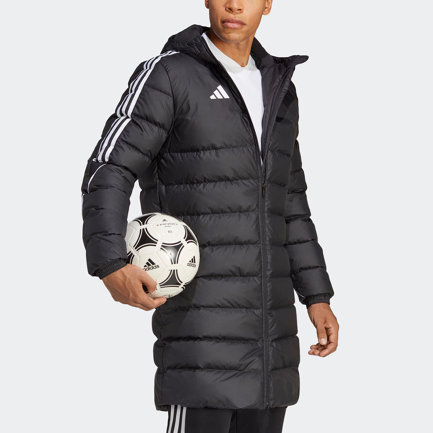 Adidas阿迪达斯男羽绒服2025冬季新款足球运动保暖长款外套HS7238