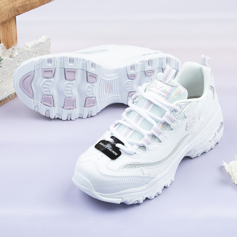 Skechers斯凯奇女鞋D’LITES系列时尚绑带低帮运动鞋老爹鞋跑步