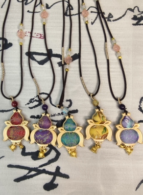 非遗真丝宋锦飞天葫芦挂饰 古法手工挂件 新中式车挂包挂福禄双全