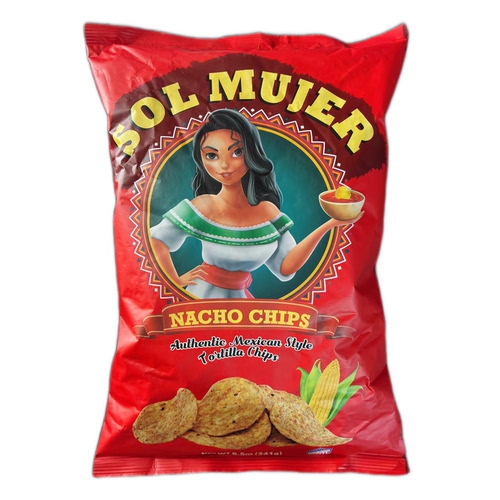 美国SolMujer Nacho chips  墨西哥少女原味玉米片烧烤零食 241g