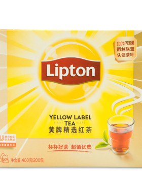 立顿茶包 Lipton tea  400g 袋泡茶包  精选红茶包 200 tea bags