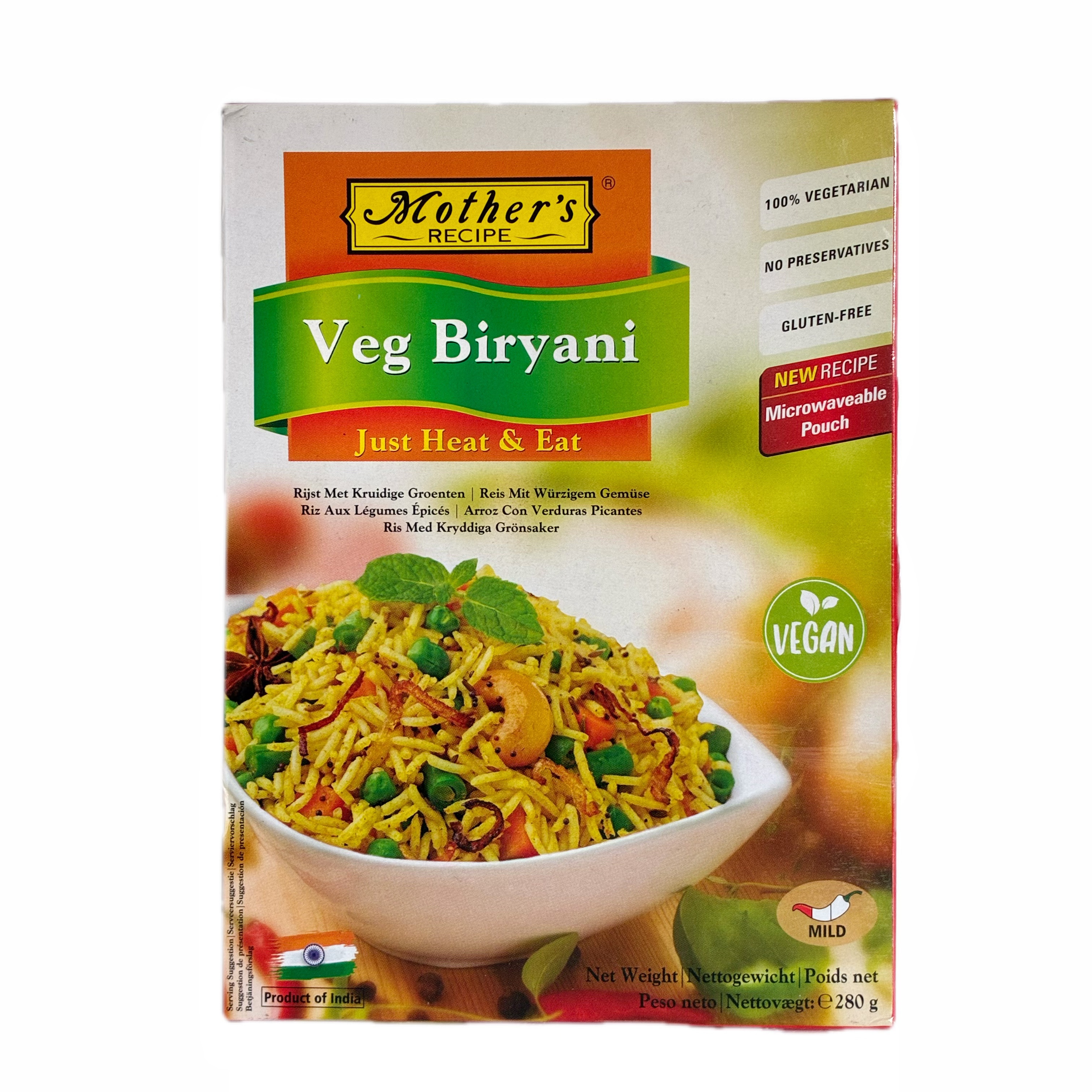 Indian ready meals Ready to eat mother's Veg biryani 300g