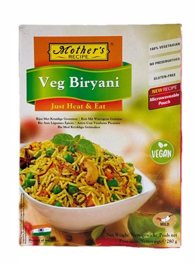 Indian ready meals Ready to eat mother's Veg biryani 300g