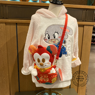 上海迪士尼乐园代购牛年新春新年米奇福袋斜挎包小包动漫毛绒包包