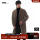 HIM汉崇 饰保暖休闲外套2025冬季 中长款 双面毛呢大衣平驳领超纤装