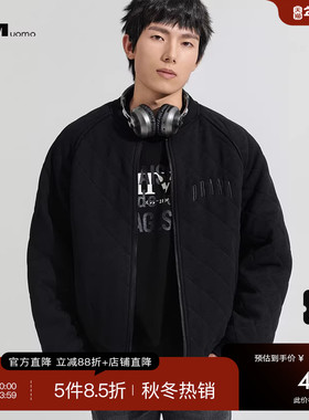 HIM汉崇 宽松休闲短款棉服外套男加厚舒适棒球领夹克衫 2025冬季