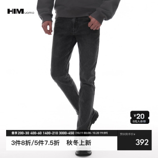 男2025秋季 HIM汉崇 牛仔裤 复古水洗做旧割破潮流高街休闲修身 经典