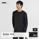2025秋季 HIM汉崇 内搭打底衫 T恤男字母压印圆领修身 舒适休闲长袖