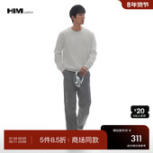 HIM汉崇 商场同款 柔软微弹双面针织套头卫衣立体滴胶字母印花