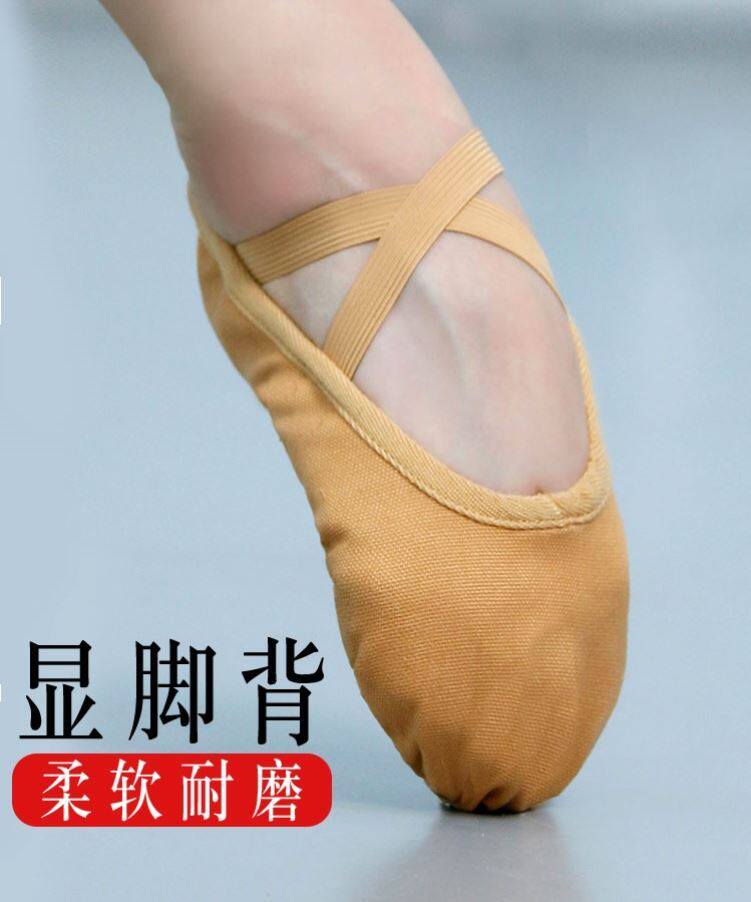 白色跳舞鞋男防滑现代形体鞋中国舞芭蕾成年透气女孩舞蹈鞋免系带