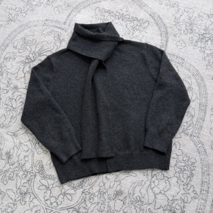 ICE UP「多形态围巾」圆领毛衣休闲围脖羊毛混纺半高领针织衫