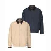 ICE UP进口高密度撞色皮领miu系卡其色藏蓝哈灵顿外套老钱风夹克