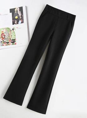 黑色微喇裤女2025春秋新款高腰九分垂感喇叭裤今年流行显瘦直筒裤