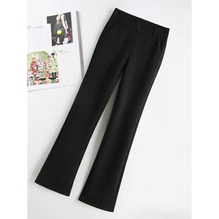 黑色微喇裤女2025春秋新款高腰九分垂感喇叭裤今年流行显瘦直筒裤