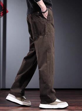 it neith BIAS秋冬季高端工装裤子男宽松直筒简约覆古水洗休闲裤