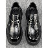 男2025秋季 一脚蹬德比鞋 休闲高端商务正装 香港潮牌皮鞋 通勤乐福鞋