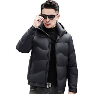 香港连帽白鸭绒羽绒服男短款2025冬季新款轻薄保暖冬装外套