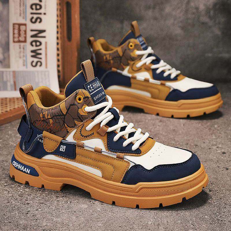 潮牌秋季户外登山运动防滑耐磨工装鞋皮面防水厚底增高休闲马丁靴,流行男鞋,休闲板鞋,淘宝优惠券,粉丝福利购,淘宝优惠卷