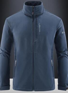 MAROLIO~摇粒绒立领夹克男外套秋冬季保暖防风抓绒衣加绒加厚卫衣