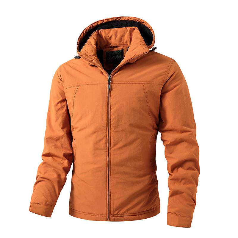 Mostarsea~冲锋衣加绒加厚保暖外套男款纯色外衣秋冬防风防水夹克