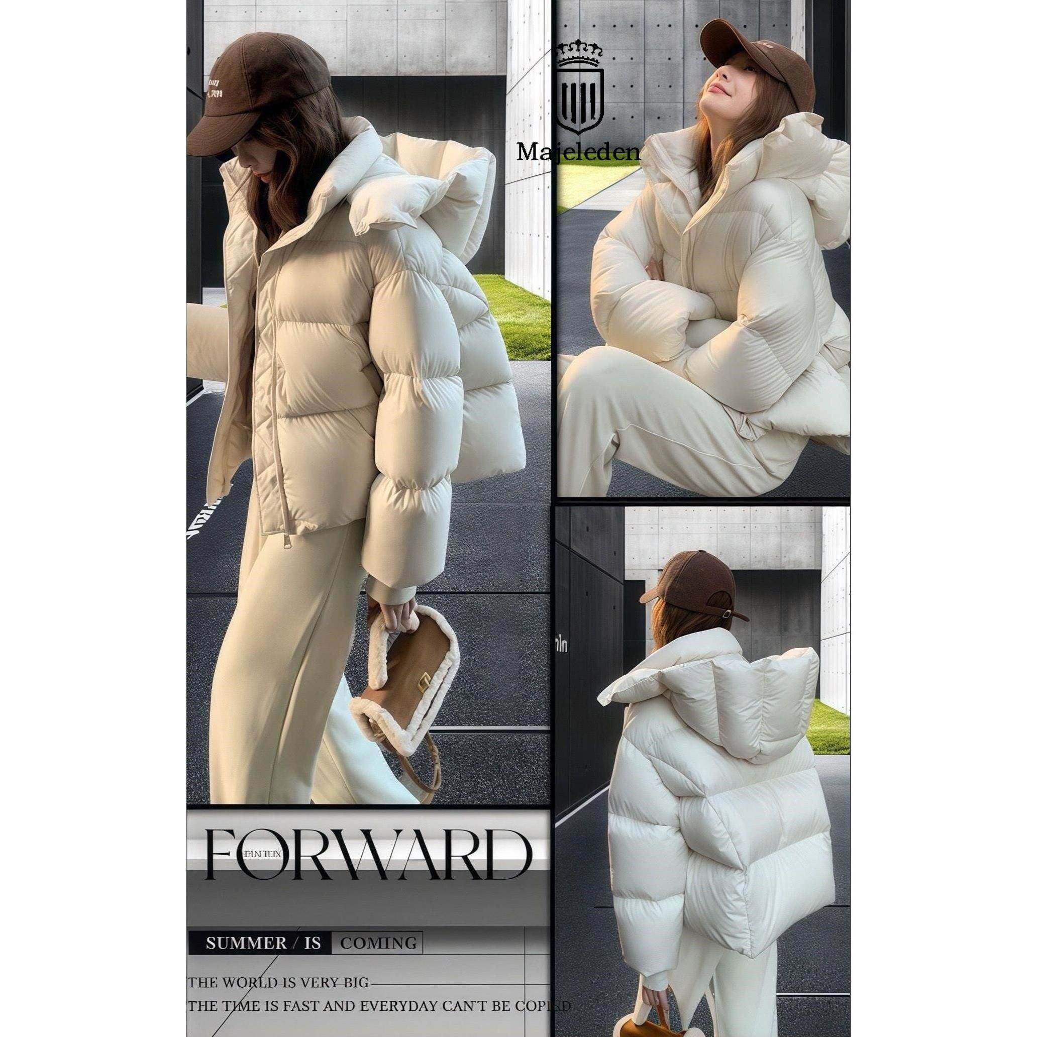 正品2025冬新款云朵泡芙羽绒服女短款小个子白鹅绒加厚面包服外套