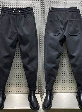 Mostarsea~质感爆棚！男士百搭毛呢束脚休闲裤秋冬新款宽松哈伦裤