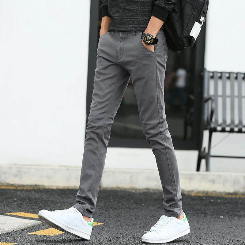 男士休闲裤春秋新款韩版百搭弹力修身潮流直筒小脚商务纯棉长裤子