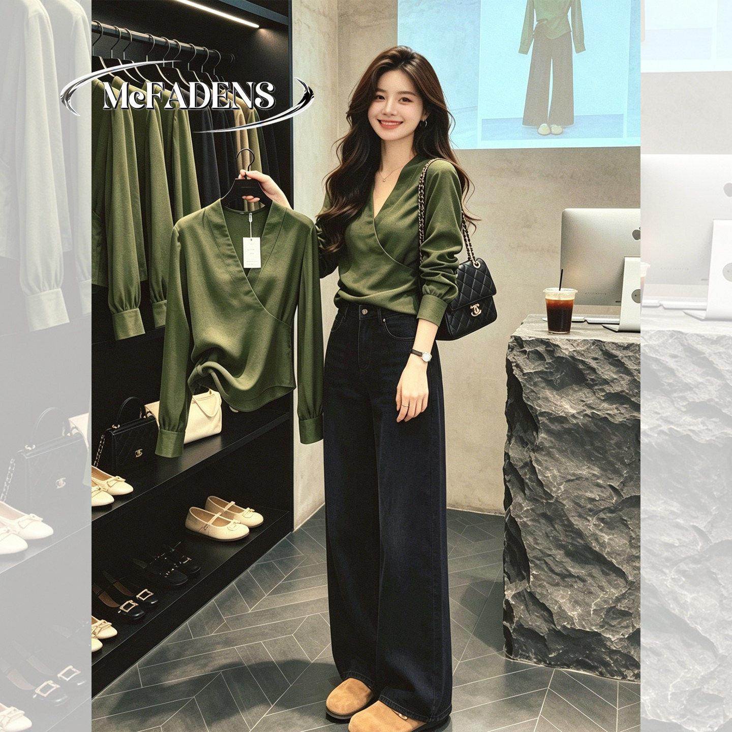 香港设计感V领褶皱长袖衬衫女夏款轻奢时尚洋派显瘦薄款透气上衣