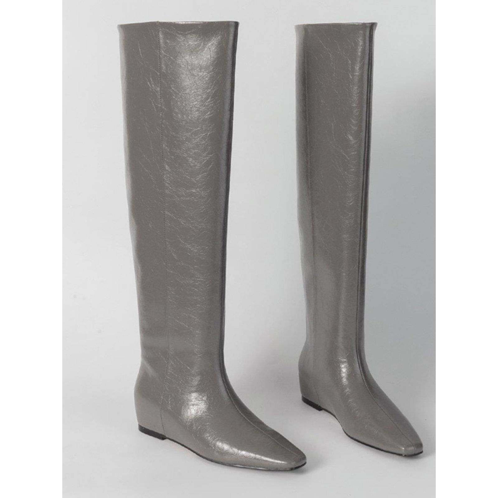 潮牌内增高及膝靴女极简大牌显瘦过膝高筒靴不掉筒显腿直超模长靴,女鞋,时装靴,淘宝优惠券,粉丝福利购,淘宝优惠卷