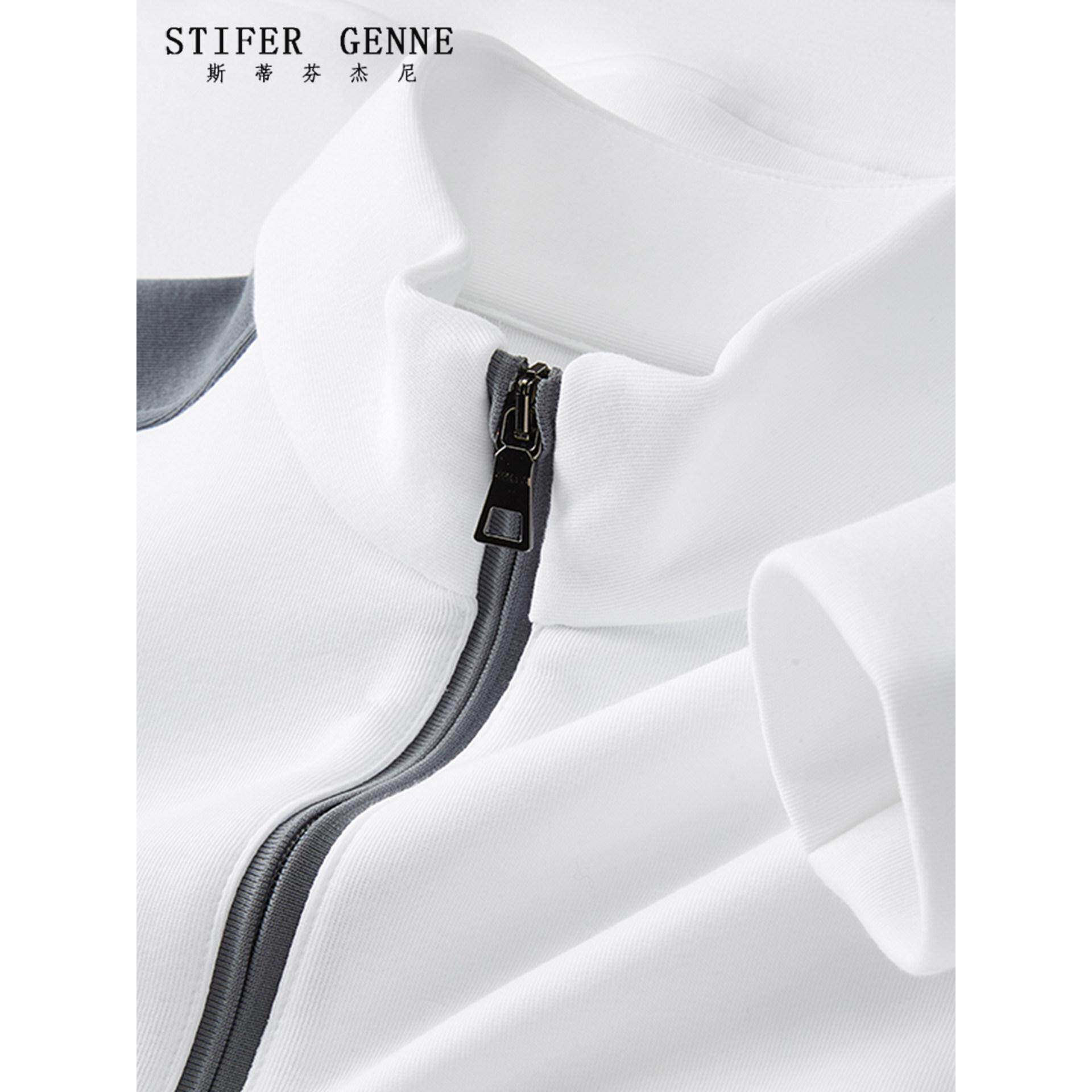 斯蒂芬立领半拉炼POLO衫男春秋季新款高级感休闲潮流男士长袖T恤