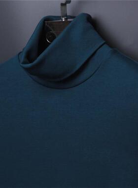 秋冬季高领打底衫男长袖T恤湖蓝色卫衣纯棉内搭秋衣保暖内衣潮流