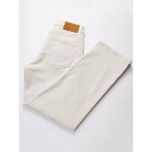 高端男款美式高街垂感米色牛仔裤男2025秋冬新款宽松直筒阔腿裤子