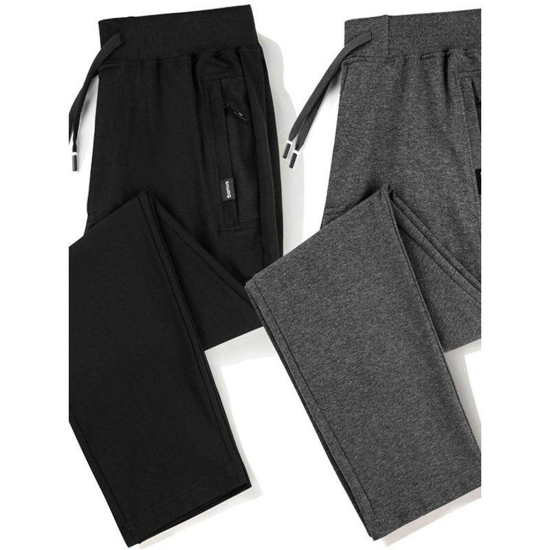 春秋男士纯棉灰色卫裤冬季加绒休闲裤百搭潮流宽松直筒运动裤长裤