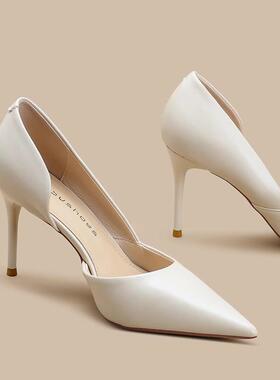 Craes Kally时尚的郊游！侧空心高跟鞋女士高端专业优雅尖头细高