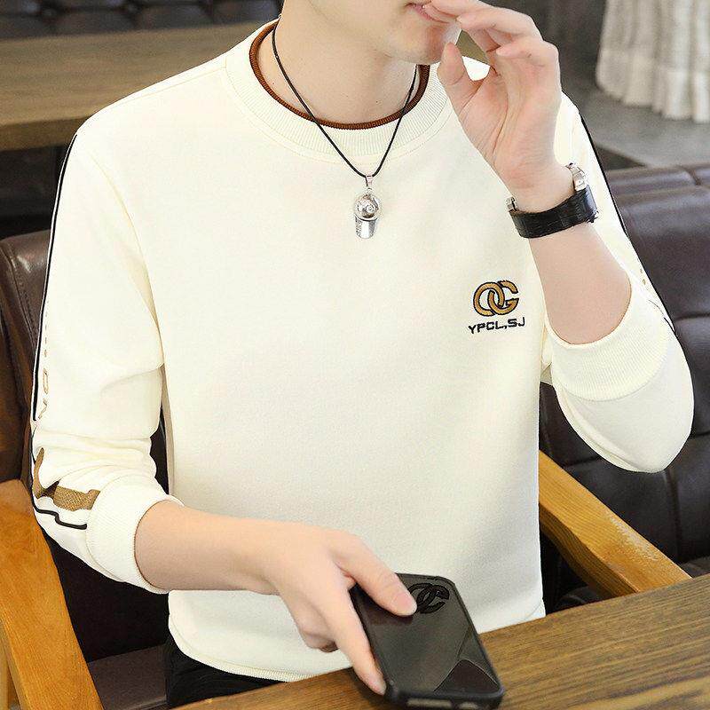 高端品牌男士卫衣2025新款潮牌秋冬加绒加厚百搭圆领休闲长袖T恤